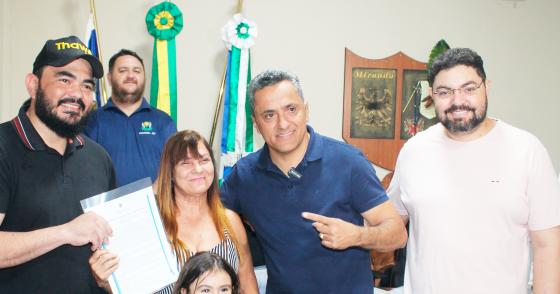 Presidente da Câmara, Thawê,  prefeito Paulistinha e o vice José Agnaldo