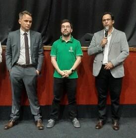 promotor de Justiça Guilherme da Costa, Defensor Público Vinicius Ferrarin Hernandez euiz criminal Tibério de Lucena Batista