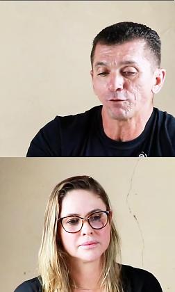 Prefeito Márcio e secretária Adriane durante Podcast